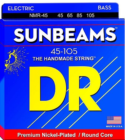 EM BREVE: Encordoamento DR Strings Sunbeam Baixo 4 Cordas 45-105 Niquel - Standard Scale