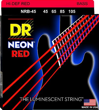 Encordoamento DR Strings NEON Red Baixo 4 Cordas 45-105 - Standard Scale