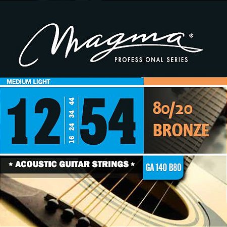 Encordoamento Magma GA140B80 Para Violão Aço 12-54, Bronze 80/20