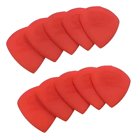 Kit 10 Palhetas Jazz Medium Guitarra Violão - Vermelha