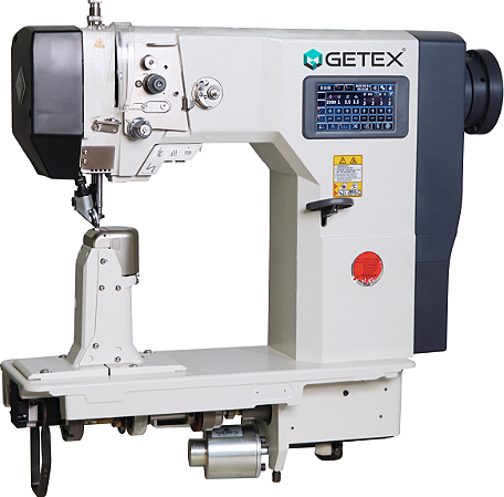 GE-1591T-DH MAQUINA DE COSTURA DE COLUNA COM RODIZIO, 1 AGULHA ELETRÔNICA, TRANSP. TRIPLO, MOTOR DE  PASSO - GETEX