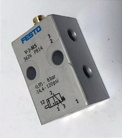 04.0010 - VÁLVULA DE ALIVIO PINO/MOLA 3/2 VIAS M5 - TAGPRESS - CENSI - FESTO