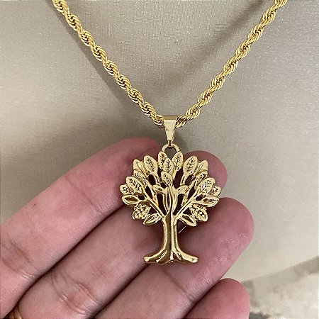 COLAR 45CM CORDÃO BAIANO 2MM ARVORE