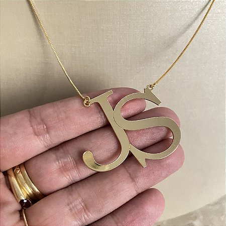 Colar 45Cm Veneziana Monograma 2 Iniciais