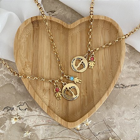 Colar 45cm Elo Português Amor Eterno Filhos