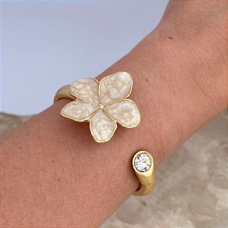 Bracelete Flor Resina Ponto de Luz