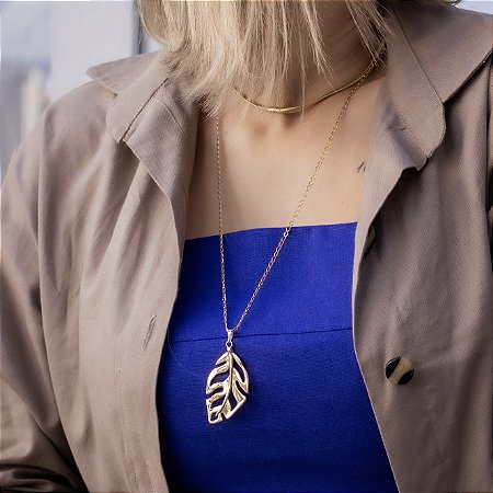 Colar 70Cm Folha Tropical