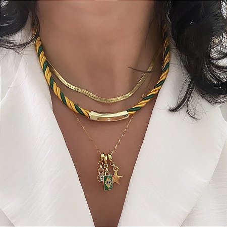 COLAR 40CM CORDÃO SÃO FRANCISCO CUBO BRASIL