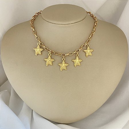 Colar 40Cm Estrela Do Mar Resina