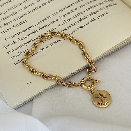 Pulseira Elo Duplo Fecho Boia Signo