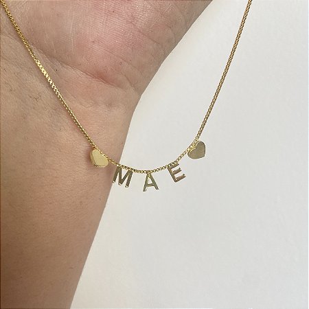 Colar 45Cm Veneziana Escrito Mãe