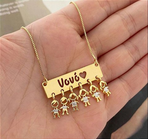 Colar 45cm Placa Vovó