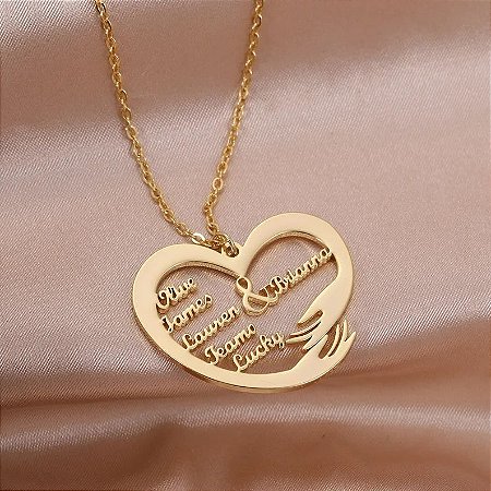 Colar 45cm Elo Português Personalizado Abraço Nomes