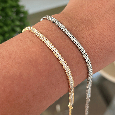 Pulseira Riviera Baguete 2mm