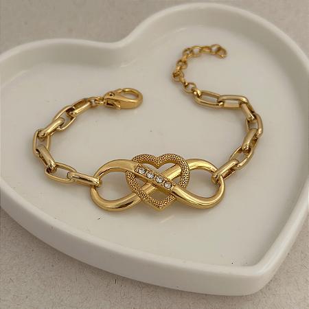 Pulseira Elo Kartier Infinito Coração