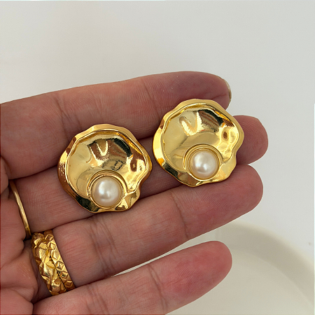 Brinco Perola Concha do Mar