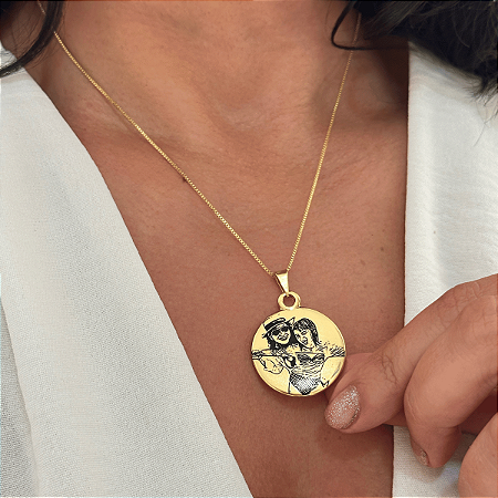 Colar 45cm Gravação a Laser Foto Desenho