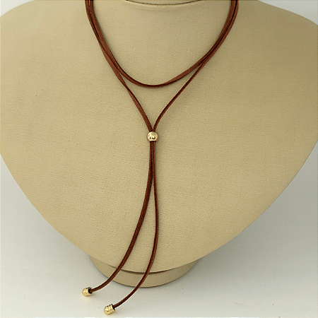 Colar Cordão Camurça Gravatinha