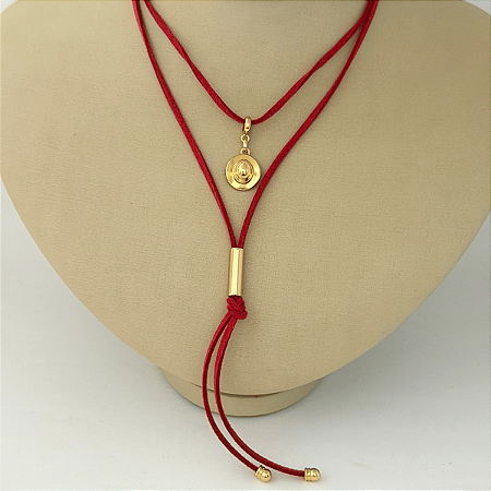 Colar Cordão Camurça Regulavel Chapeu Country