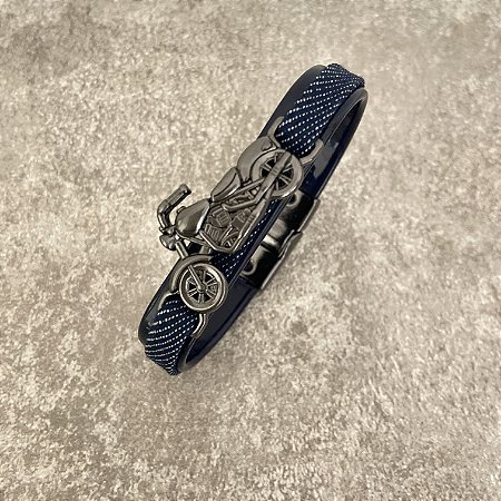 Pulseira Masc Fecho Imã Ping Moto