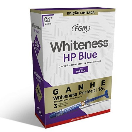 Whiteness HP Blue com Top Dam+ Clareador Whiteness Perfect 16% - FGM