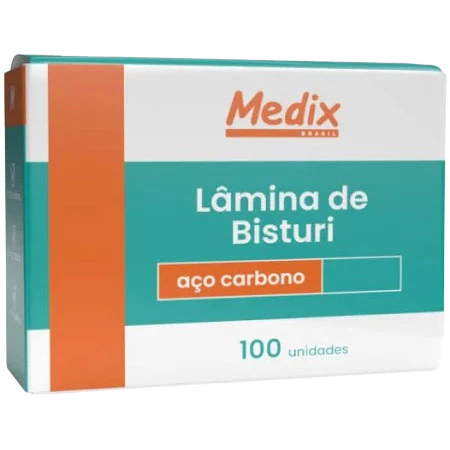 Lâmina de Bisturi Aço Carbono nº 15 -Medix