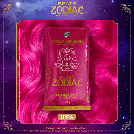Máscara Pigmentante Beats Zodiac AR - Libra (Rosa) 100g Kamaleão Color