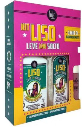 Kit Liso, Leve E Solto Lola – Shampoo + Spray Finalizador + Baton