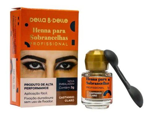 Henna Sobrancelha Della & Delle Castanho Claro 8G