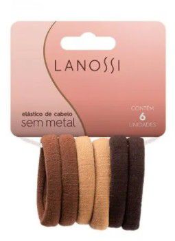 Conjunto De Elásticos Lanossi Cabelo Capuccino C/6