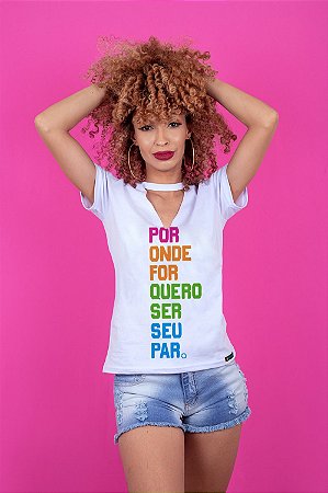 Blusa Feminina Gola Fake Por Onde For DS22