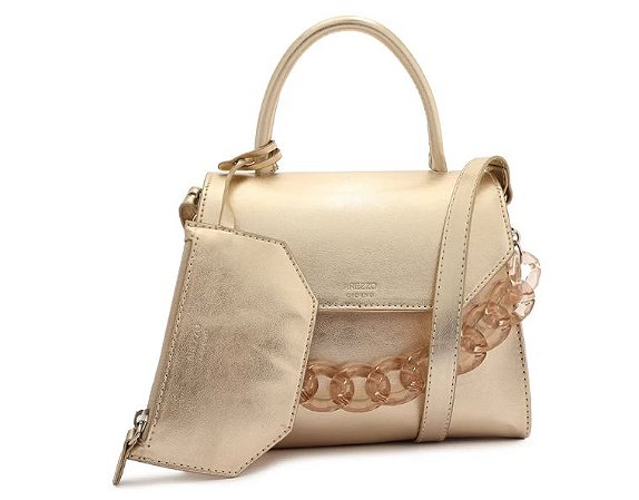 Bolsa Satchel Dourada Iara Média