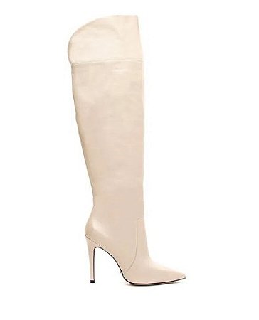 Bota Couro Creme Cano Longo Cecconello