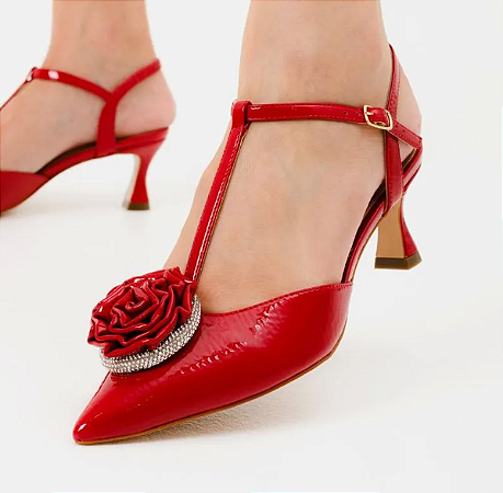 SLINGBACK VERMELHO SALTO MÉDIO CECCONELLO