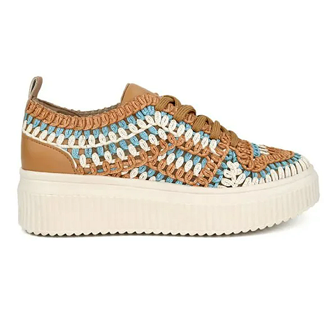 Tênis Giulia Tramado Valentina Flats Bege