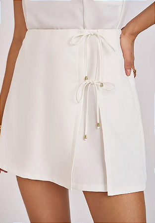 Shorts Zinco Saia Com Amarração Off White