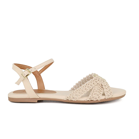 Sandália Rasteira  Valentina Flats Off White