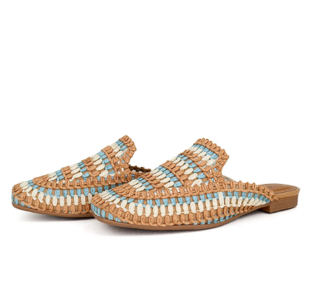 Mule Tramado Valentina Flats Bege
