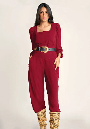 Calca Zinco Pantalona Cós Alto Bolso Faca Bordo