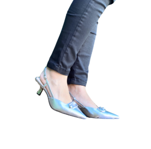 SLINGBACK PRATA SALTO TAÇA - LA CORE