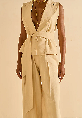 Colete Morena Rosa Ajustado Amarelo Manteiga