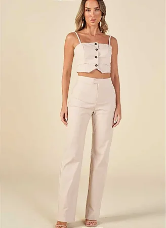 Cropped Nude Some Feminino Básico Elegante