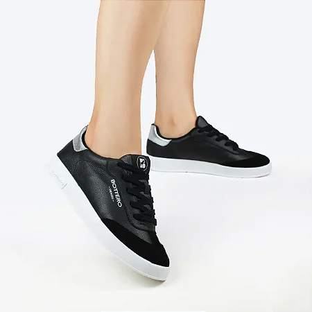 Tênis Bottero Couro Napa Preto Casual