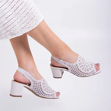 Sandália Tramada Valentina Flats Off White