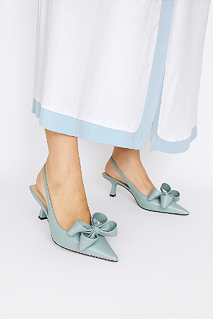 Slingback de Couro Lacore Acqua