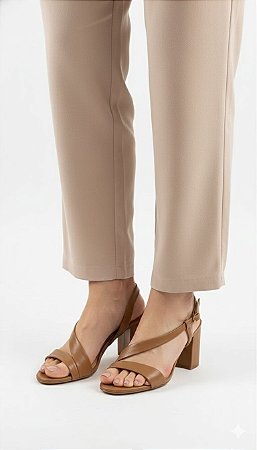 Sandália Salto Bloco Caramelo Lacore