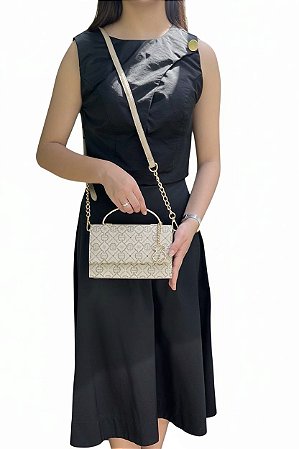 Bolsa Pequena Chenson Monograma Bege