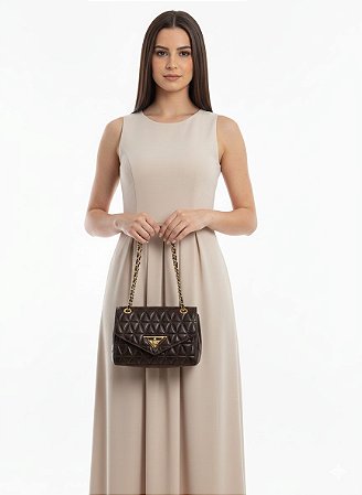 Bolsa Marrom Couro Gloss Elegante