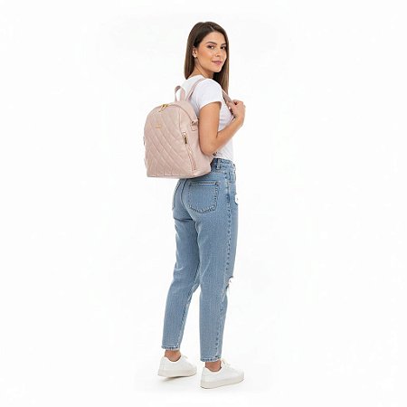 Mochila em Couro Nude LaCore