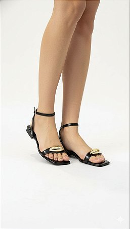 Sandália Salto Baixo Preta LaCore